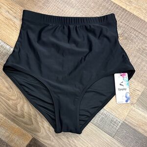 Women's Black High-Waisted Bikini Bottom